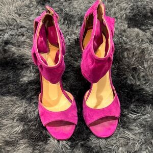 Ivanka Trump Ruffle Heels Pink Heels